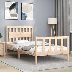 Acheter Maison Chic Cadre/structure de lit et tête de lit pour adulte - Lit Moderne Chambre 100x200 cm bois massif -MN28146