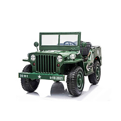 Beneo Voiture électrique USA ARMY 4X4, Vert, Trois places, Lecteur