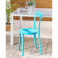 Beliani Lot de 2 chaises CAMOGLI Matière synthétique Turquoise