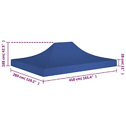 vidaXL Toit de tente de réception 4x3 m Bleu 270 g/m² pas cher