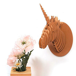 Graines Creatives Trophée mural de Licorne en carton - XL 40 x 26 x 20 cm