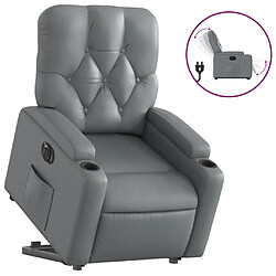 vidaXL Fauteuil inclinable électrique gris similicuir