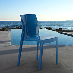 18 Chaises Ice Grand Soleil polypropylène restaurant promo offre stock, Couleur: Bleu