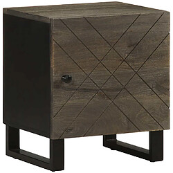 vidaXL Table de chevet noir 40x33x46 cm bois de manguier solide