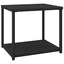 vidaXL Table d'appoint noir 55x45x49 cm résine tressée