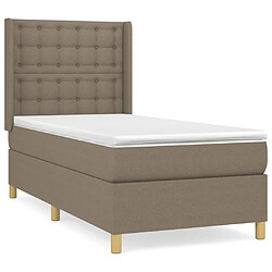 vidaXL Sommier à lattes de lit avec matelas Taupe 80x200 cm Tissu