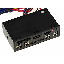 Kalea-Informatique Façade 5.25 pour CF SD MicroSD MMC USB2 USB3 eSATA SATA Audio 12V 5V