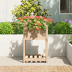 Avis Maison Chic Jardinière,Bac à fleurs - pot de fleur avec étagère 54x54x81 cm Bois massif de pin -GKD31540