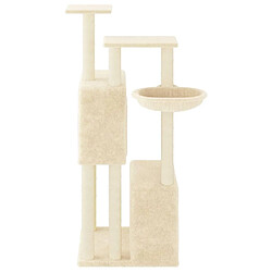 Helloshop26 Arbre à chat meuble tour grimper jouet grattage grattoir escalade plateforme avec griffoirs en sisal 122 cm crème 02_0022462