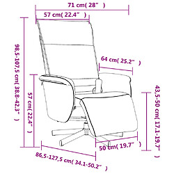 vidaXL Fauteuil inclinable de massage repose-pieds noir similicuir pas cher