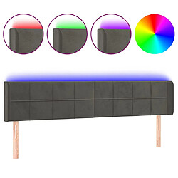 vidaXL Tête de lit à LED Gris foncé 183x16x78/88 cm Velours