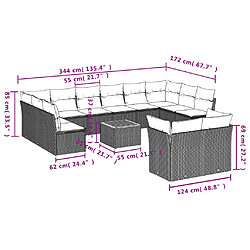 Avis Maison Chic Salon de jardin avec coussins 13 pcs | Ensemble de Table et chaises | Mobilier d'Extérieur beige résine tressée -GKD49299