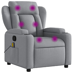 vidaXL Fauteuil de massage inclinable Gris clair Tissu