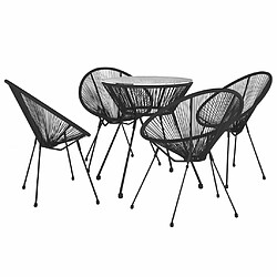 Avis Salle à manger de jardin 5 pcs,Table et chaise à dîner Noir -MN18231