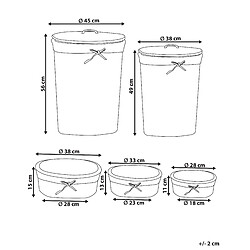 Avis Beliani Lot de 5 paniers en saule blanc VAKARI