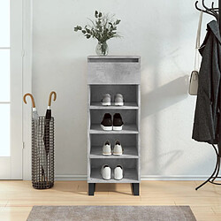 vidaXL Armoire à chaussures Gris béton 40x36x105 cm Bois d'ingénierie