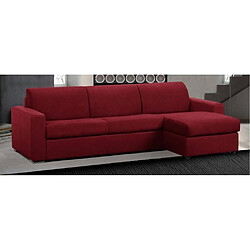 Inside 75 Canapé d'angle réversible EXPRESS MASTER Couchage 120 cm MATELAS 18CM tweed rouge