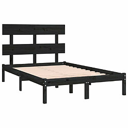 Acheter Maison Chic Lit adulte - Lit simple Cadre de lit,Structure du lit Contemporain Noir Bois massif 120x190 cm Petit Double -MN63406