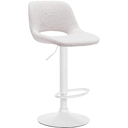 Non Tabouret de bar Camden tissu blanc pas cher