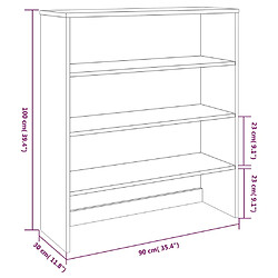 vidaXL Dessus de buffet HAMAR Gris foncé 90x30x100 cm Bois de pin pas cher