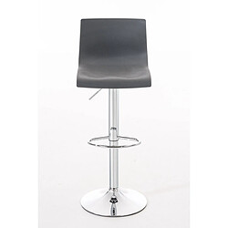 Decoshop26 Tabouret de bar avec repose-pieds plastique gris piètement trompette 10_0001331