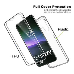 Htdmobiles Coque pour Samsung Galaxy S23 5G - housse etui silicone gel fine 360 integrale (avant et arriere) + film ecran - TRANSPARENT