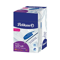 Pelikan 601467 Stylo-Bille Stick Super Soft, 50 Pièces, Bleu