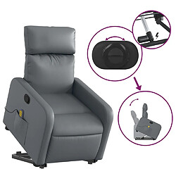 Acheter vidaXL Fauteuil inclinable de massage Gris Similicuir