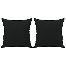 Acheter vidaXL Canapé 2 places avec oreillers noir 120 cm tissu microfibre