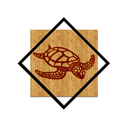 EPIKASA Décoration Murale en Métal et Bois Tortue 1