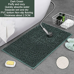 LUUCOZK Tapis de bain antidérapants, absorbants, à séchage rapide, décoration de salle de bain, AA8760, vert foncé-40X60CM