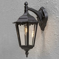 Lumière Grande lanterne d'extérieur classique vers le bas noir mat, IP43