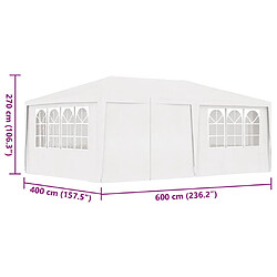 vidaXL Tente de réception et parois latérales 4x6 m Blanc 90 g/m² pas cher