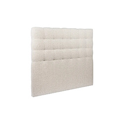 Sommeil de plomb Tete de lit Capitonnée Bouclette Beige L 135 cm - Ep 10 cm rembourré