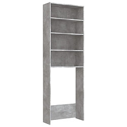 Maison Chic Meuble rangement de salle de bain | Meuble pour machine à laver | Armoire murale de bain Gris béton 64x24x190 cm -GKD95489