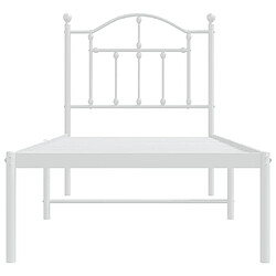 Maison Chic Lit adulte - Cadre de lit métal avec tête de lit,Structure du lit Contemporain pour chambre blanc 75x190 cm -MN27308 pas cher