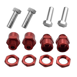 Conversion De L'adaptateur De Moyeu Hexagonal De Roue De 12mm à 17mm Pour Voiture Rouge 1/10 RC