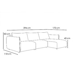 Acheter Courtois Laville Canapé d'angle droit 4 places tissu beige foncé - Tauer