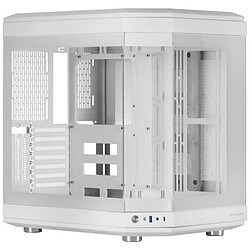 Mars Gaming MC-3T Boîtier Gaming Premium - Trois Panneaux en Verre Trempé - Montage GPU Vertical - Jusqu'à 10 Ventilateurs - USB-C et USB 3.0 - Blanc