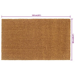 vidaXL Tapis de porte naturel 90x150 cm fibre de coco touffeté pas cher