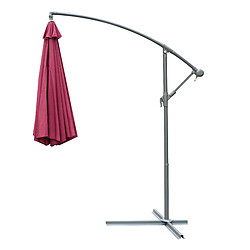 Acheter Outsunny Parasol déporté octogonal à manivelle diamètre 3 m rouge