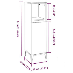 vidaXL Armoire salle de bain sonoma gris 30x30x100 cm pas cher