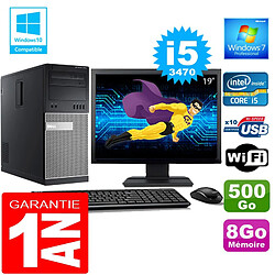 PC Tour DELL 7010 Core I5-3470 Ram 8Go Disque 500 Go Wifi W7 Ecran 19" - Occasion