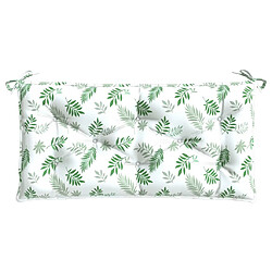 Avis vidaXL Coussin de banc de jardin motif de feuilles 100x50x7 cm