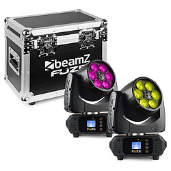 BeamZ FUZE610Z - Lyre wash à led, 6 x 10 W Zoom, set de 2 + Flight