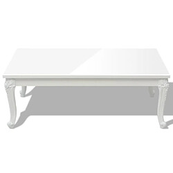 Avis ComfortXL Table Basse 115x65x42 Cm Blanc Brillant