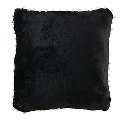 The Home Deco Factory Coussin douceur Pompons - L. 40 x l. 40 cm - Noir