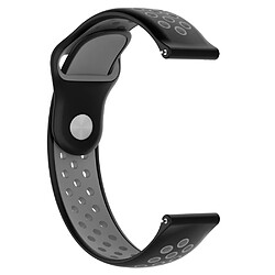 Bracelet en silicone 22mm bicolore noir/gris pour votre Huawei Watch GT/Honor Watch Magic