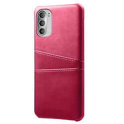 Coque en TPU + PU KSQ avec porte-cartes rose pour votre Motorola Moto G51 5G