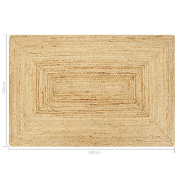 Decoshop26 Tapis fait à la main Jute Naturel 120x180 cm DEC023524 pas cher